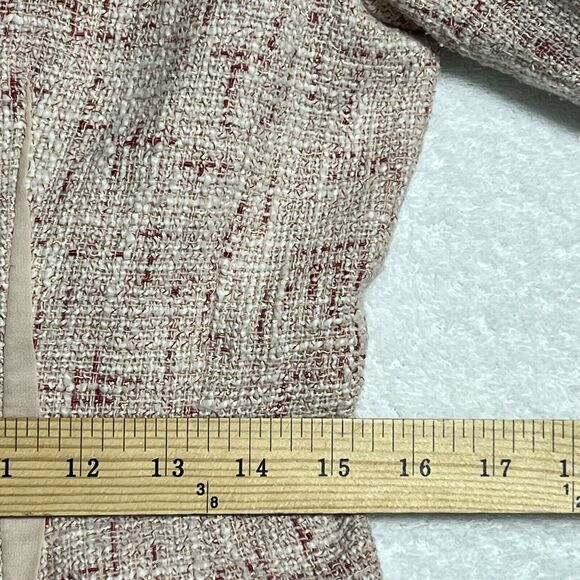 Tahari Arthur S. Levine Tweed Crop Blazer Women's 4P Pink 100% Silk Trim - Picture 10 of 17